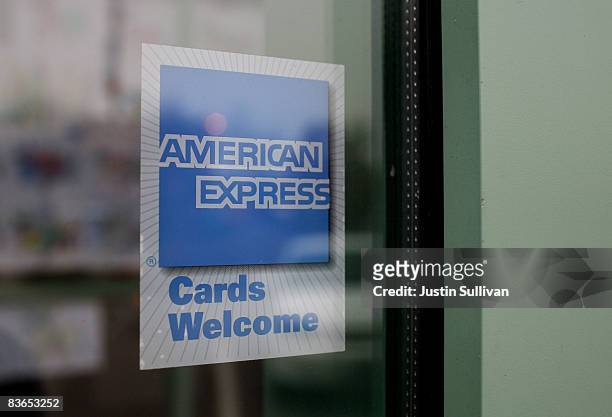 Sign showing the American Express logo is seen outside of a restaurant November 11, 2008 in Des Plaines, Illinois. American Express won federal...