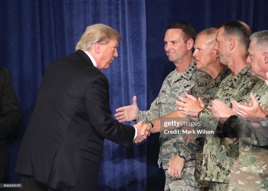 President Trump Addresses The Nation On Strategy In Afghanistan And South Asia From Fort Myer In Arlington