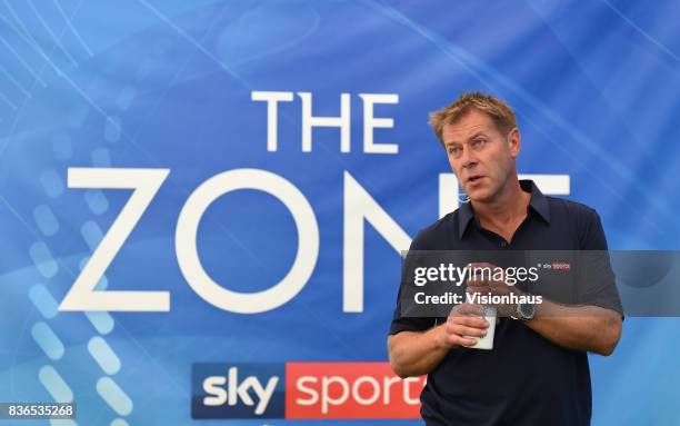 Former England cricketer and current Sky Sports commentator Ian Ward during day two of the 1st Investec test match between England and West Indies at...