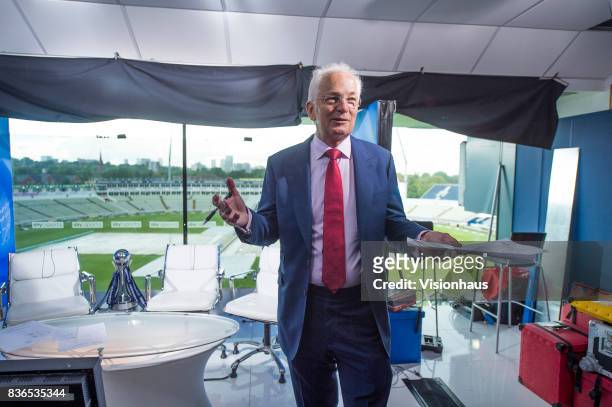 Former England captain and current Sky Sports commentator David Gower during day two of the 1st Investec test match between England and West Indies...