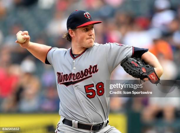 Minnesota Twins starting pitcher Tim Melville pitches the ball during the game between the Minnesota Twins and the Chicago White Sox on August 21,...