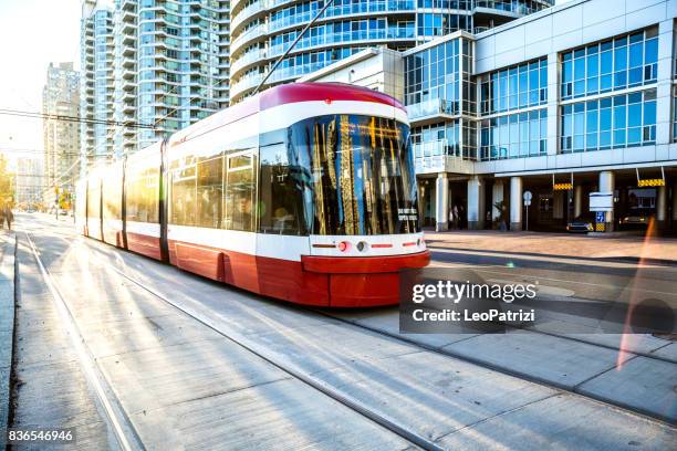 cable car in toronto city downtown - tram stock pictures, royalty-free photos & images
