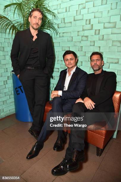 Alberto Ammann, Arturo Castro and Francisco Denis attend the "Narcos" Season 3 New York Screening at AMC Loews Lincoln Square 13 theater on August...