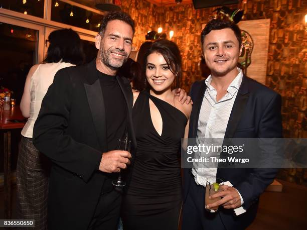 Francisco Denis, Andrea Londo and Arturo Castro attend the "Narcos" Season 3 New York Screening at AMC Loews Lincoln Square 13 theater on August 21,...