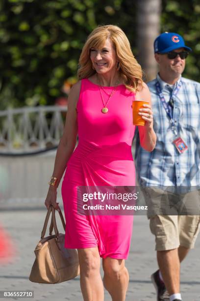 Leeza Gibbons visits "Extra" at Universal Studios Hollywood on August 21, 2017 in Universal City, California.