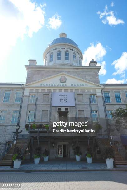 bonsecours market in old port, montreal - bonsecours market stock pictures, royalty-free photos & images