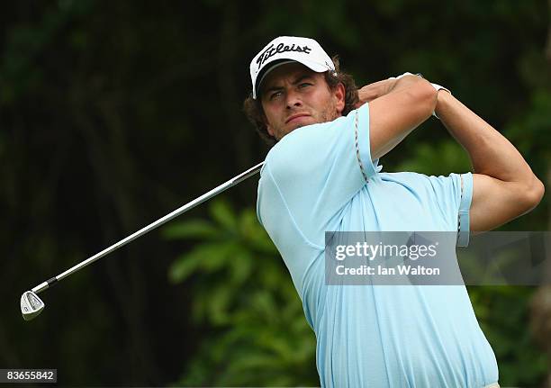 Adam Scott of Australia in action during the Peo-Am of the Barclays Singapore Open at Sentosa Golf Club on November 12, 2008 in Singapore.