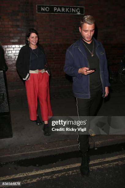 Sadie Frost and Rafferty Law leaving Apollo Theatre after watching Sienna Miller in Cat on a Hot Tin Roof on August 21, 2017 in London, England.