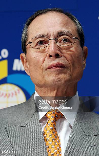 Japan National Team Adviser Sadaharu Oh attends the 2009 World Baseball Classic Tokyo Round press conference at JCB Hall on November 12, 2008 in...
