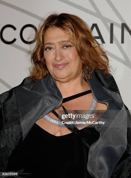Zaha Hadid attends Mobile Art Chanel Contemporary Art Container opening at Rumsey Playfield, Central Park on October 21, 2008 in New York City.
