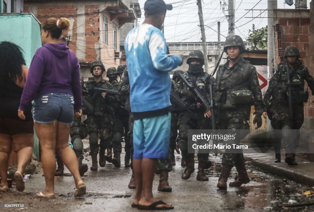 Mega Operation Rio Brazilian soldiers patrol during a 'Mega Operation' conducted by the ...