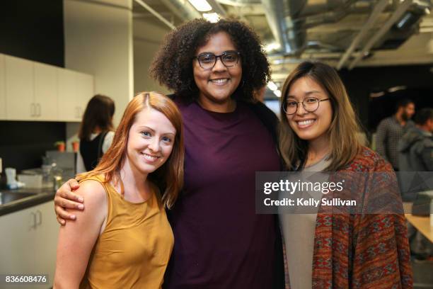 Event guests pose for a photo on August 21, 2017 in San Francisco, California.