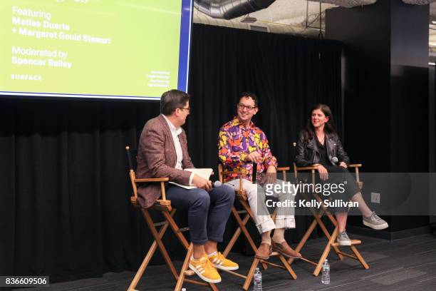 Editorial Director of Surface Media and Editor-in-Chief of Surface Magazine Spencer Bailey; VP of Design at Google Matias Duarte; and VP of Product...
