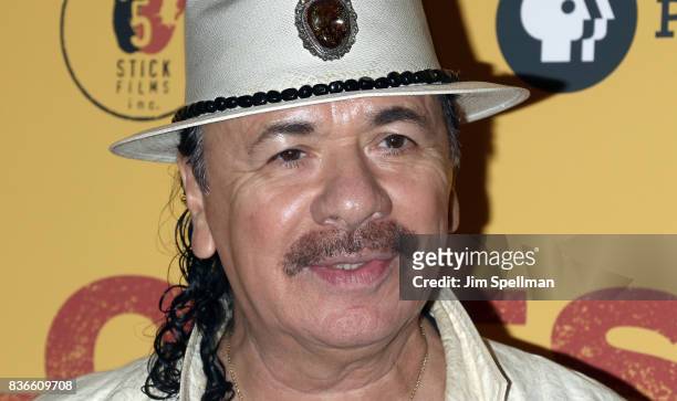 Producer/musician Carlos Santana attends the "Dolores" New York premiere at The Metrograph on August 21, 2017 in New York City.