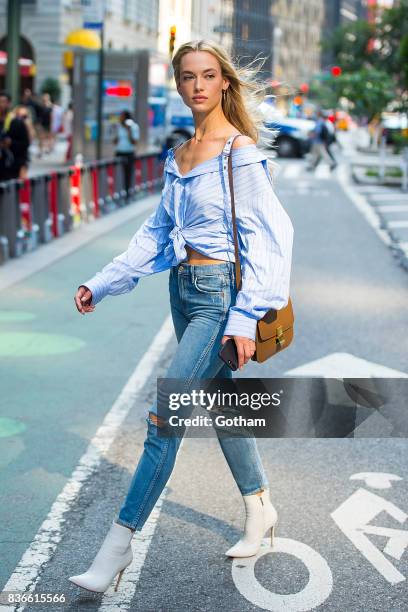 Model Hannah Ferguson attends call backs for the 2017 Victoria's Secret Fashion Show in Midtown on August 21, 2017 in New York City.