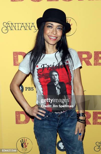 Poet Caridad De la Luz attends the "Dolores" New York premiere at The Metrograph on August 21, 2017 in New York City.