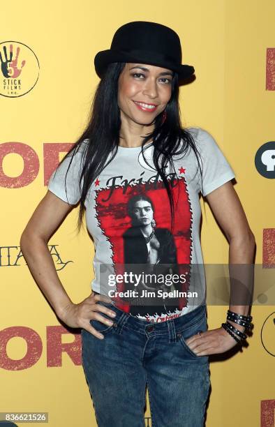 Poet Caridad De la Luz attends the "Dolores" New York premiere at The Metrograph on August 21, 2017 in New York City.