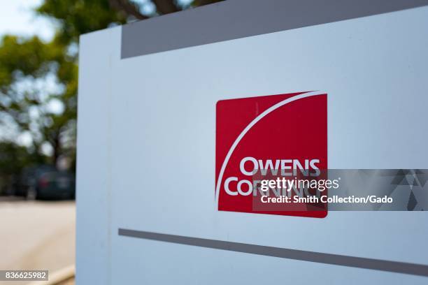 Signage with logo at the Silicon Valley headquarters of composite materials manufacturer Owens Corning, Santa Clara, California, August 17, 2017. .