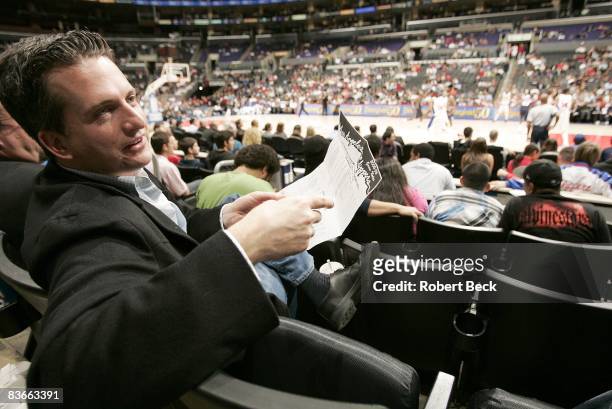 Closeup portrait of ESPN.com writer Bill Simmons in stands during Los Angeles Clippers vs New Jersey Nets game. Los Angeles, CA 1/25/2006 CREDIT:...