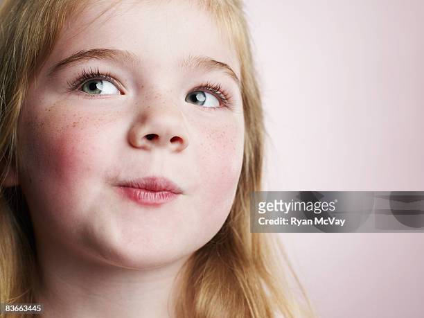 smirking 4 year old girl.  - children misbehaving stock pictures, royalty-free photos & images