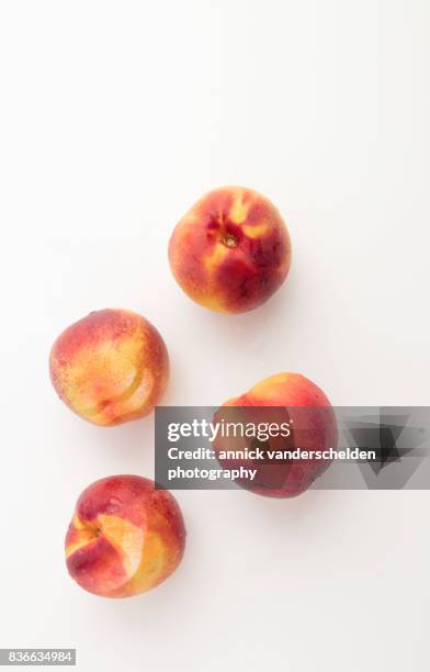 red nectarines. - pfirsichkern stock-fotos und bilder