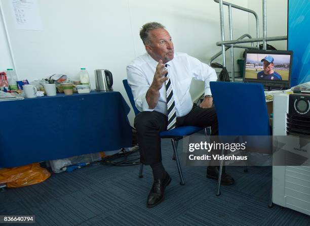 Former England Captain and current Sky Sports commentator Ian Botham during day two of the 1st Investec test match between England and West Indies at...