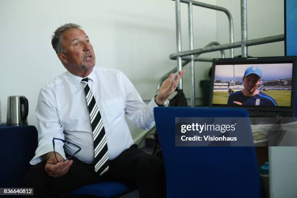 Former England Captain and current Sky Sports commentator Ian Botham during day two of the 1st Investec test match between England and West Indies at...