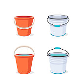 Bucket. Flat vector illustration.