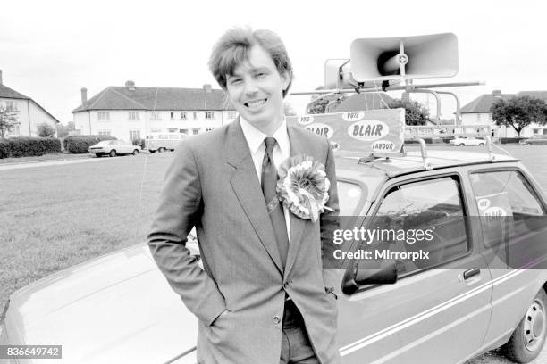 Tony Blair May 1982, of the Labour Party during canvassing for the Beaconsfield by election.