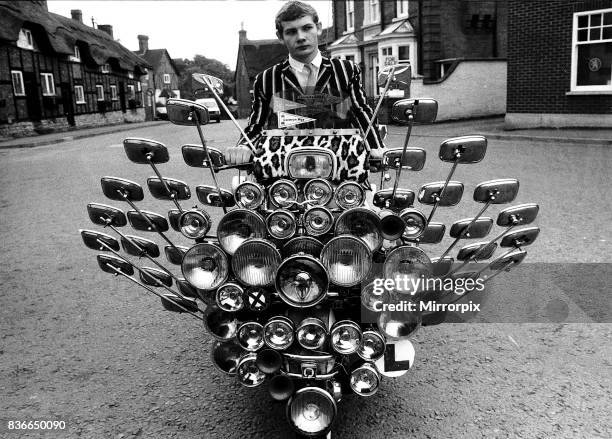 Bryn, a school leaver, e rides a motor scooter that would have made a 1960s Mod mad with envy, Saturday 2nd July 1983. The gleaming machine has more...