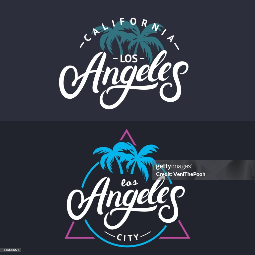 Lae Lettering Set Of Los Angeles Hand Written Lettering For Card Tee Print Design ...