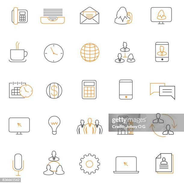 business icons - presentation folder stock illustrations