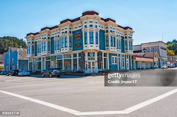 architectural features on main street in northern california - humboldt county california stock pictures, royalty-free photos & images