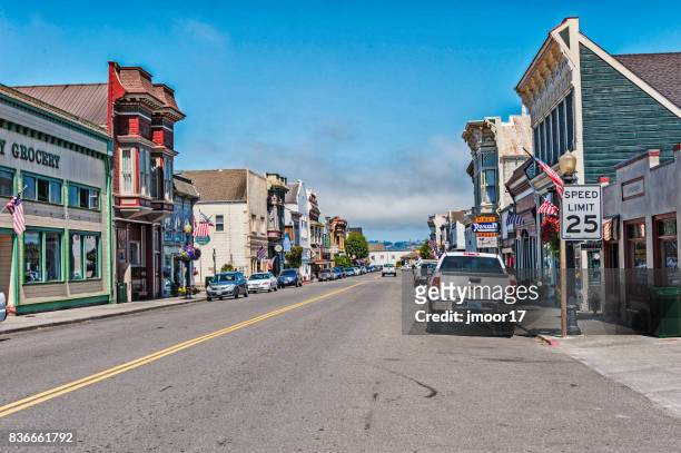 colorful main street ferndale california - ferndale stock pictures, royalty-free photos & images