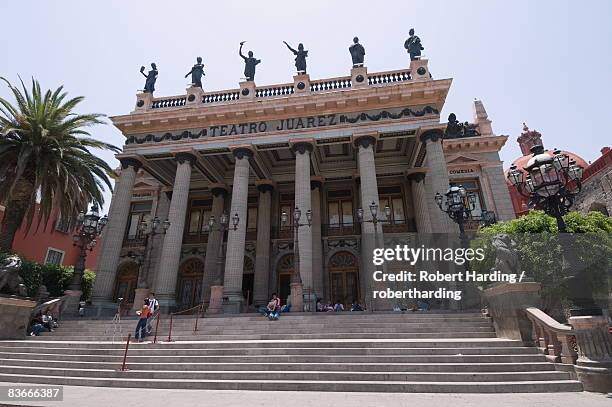 teatro juarez, theatre famous for its architectural mixtures in guanajuato, a unesco world heritage site, guanajuato state, mexico, north america - guanajuato city stock pictures, royalty-free photos & images
