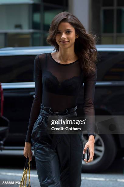 Model Bruna Lirio attends call backs for the 2017 Victoria's Secret Fashion Show in Midtown on August 21, 2017 in New York City.