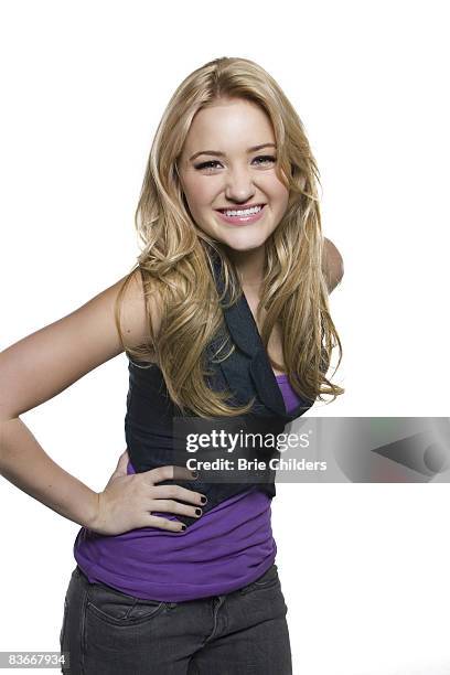 Amanda Joy "AJ" Michalka of teen pop band Aly & AJ poses for a portrait session in Los Angeles for J-14 on January, 2008.