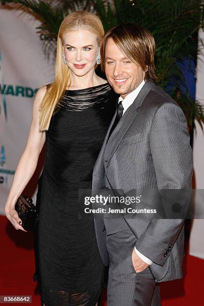 Actress Nicole Kidman and musician Keith Urban attend the 42nd Annual CMA Awards at the Sommet Center on November 12, 2008 in Nashville, Tennessee.