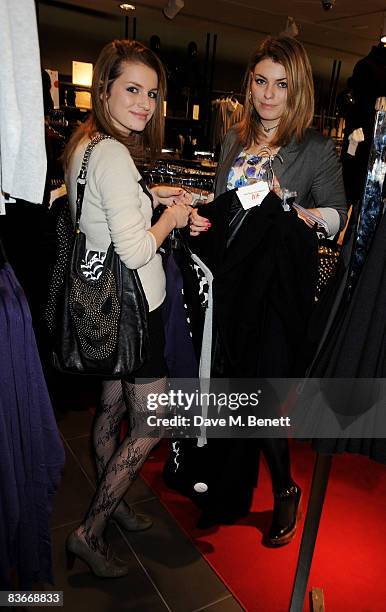 Tali and Lola Lennox attend the VIP preview of the new Comme Des Garcons collection for H&M, at H&M Regent Street on November 12, 2008 in London,...