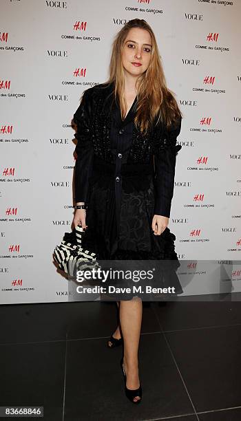 Daisy de Villnueve attends the VIP preview of the new Comme Des Garcons collection for H&M, at H&M Regent Street on November 12, 2008 in London,...