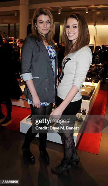 Tali and Lola Lennox attend the VIP preview of the new Comme Des Garcons collection for H&M, at H&M Regent Street on November 12, 2008 in London,...