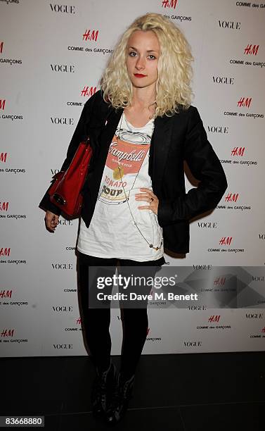 Portia Freeman attends the VIP preview of the new Comme Des Garcons collection for H&M, at H&M Regent Street on November 12, 2008 in London, England.
