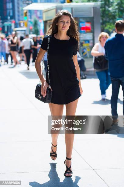 Model Bianca Balti attends call backs for the 2017 Victoria's Secret Fashion Show in Midtown on August 21, 2017 in New York City.