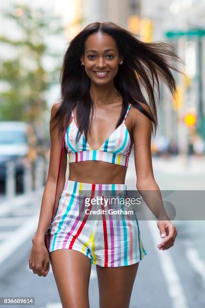 Model Melie Tiacoh attends call backs for the 2017 Victoria's Secret Fashion Show in Midtown on August 21, 2017 in New York City.