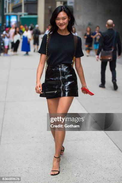 Model Jessie Lee attends call backs for the 2017 Victoria's Secret Fashion Show in Midtown on August 21, 2017 in New York City.