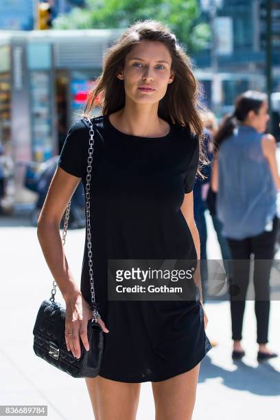 Model Bianca Balti attends call backs for the 2017 Victoria's Secret Fashion Show in Midtown on August 21, 2017 in New York City.