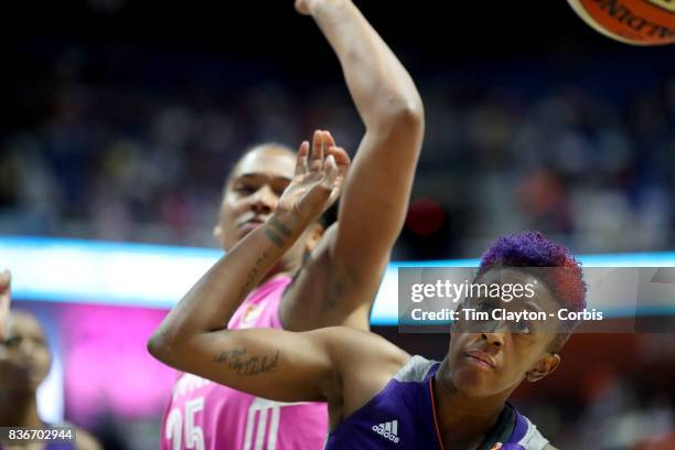 Danielle Robinson of the Phoenix Mercury during the Connecticut Sun Vs Phoenix Mercury, WNBA regular season game at Mohegan Sun Arena on August 20th,...