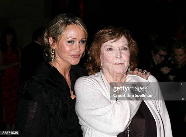 Actors Christine Taylor and Anne Meara attend the 24th Annual Museum of the Moving Image's salute to Ben Stiller at Cipriani on 42nd Street on...