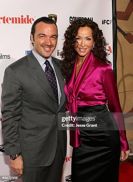 Alessandro Martorana and actress Sofia Milos attend the American Cinematheque's screening of Gomorrah sponsored by Artemide and Lamborghini held at...