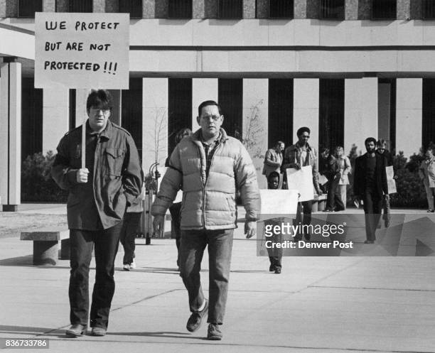 Picketing & Pickets - Denver Federal Policemen Protest David Smith, left, and Charles Meuser were two of 15 Denver-based federal police officers who...